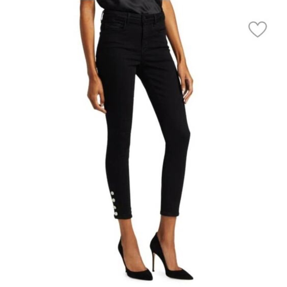 L’AGENCE rhinestone high rise jeans